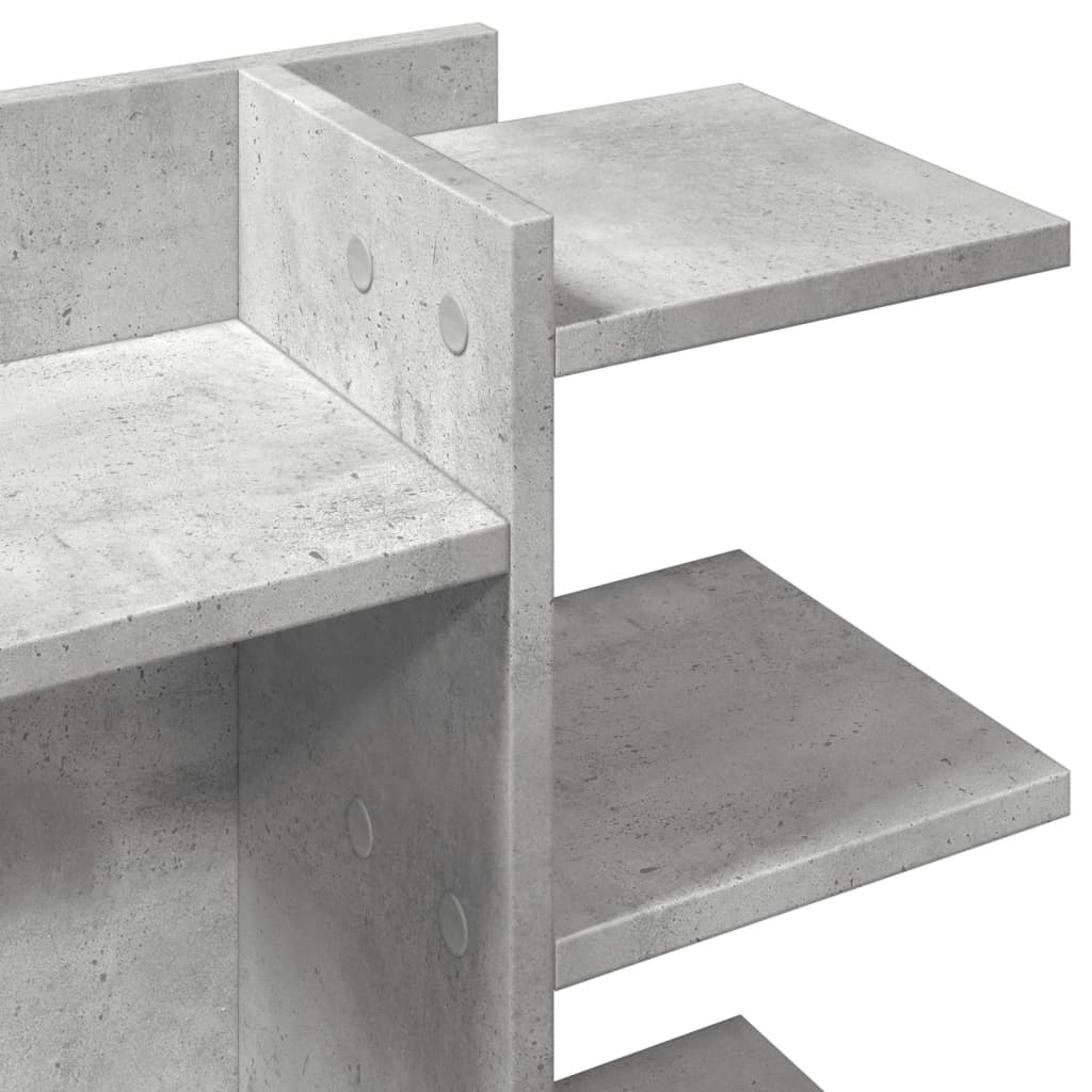 hylde til skrivebord 42x21,5x42 cm konstrueret træ betongrå