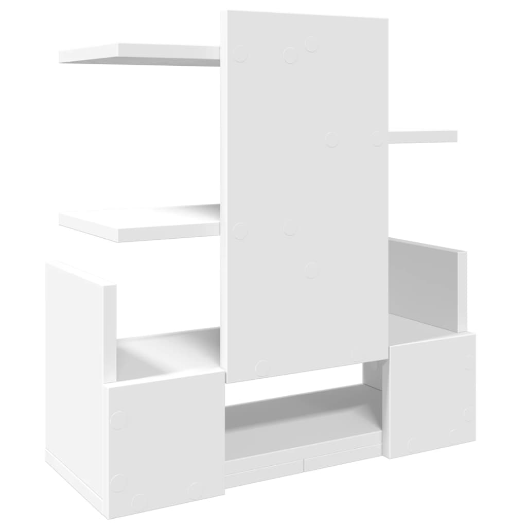 hylde til skrivebord 49x20x52,5 cm konstrueret træ hvid