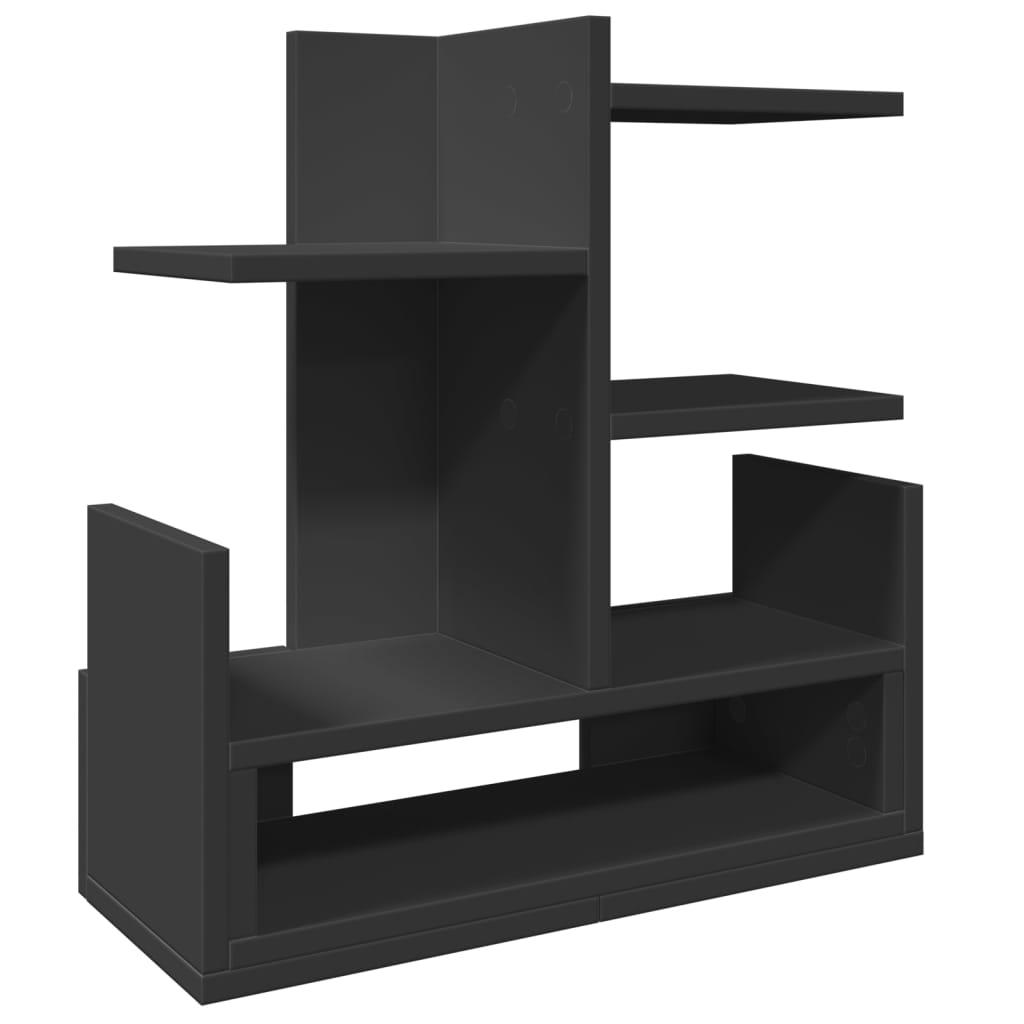 hylde til skrivebord 49x20x52,5 cm konstrueret træ sort