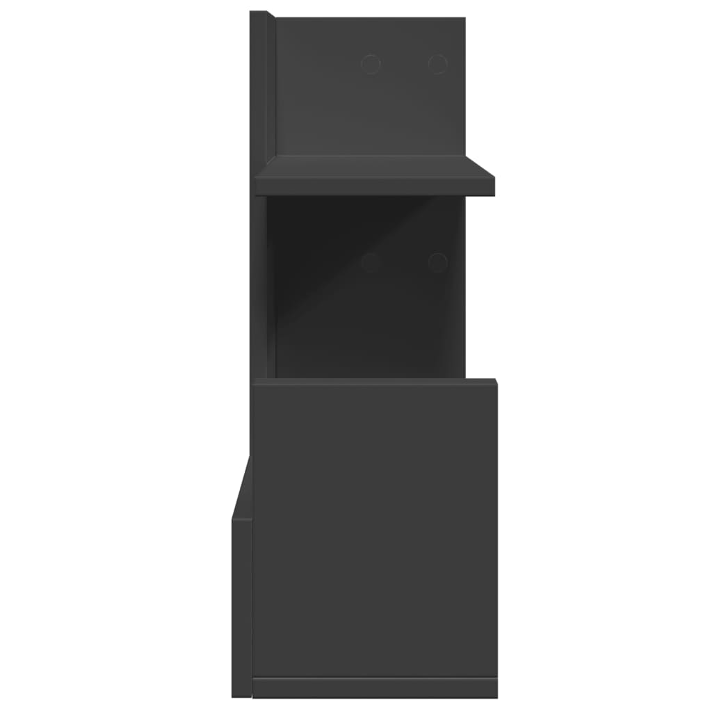 hylde til skrivebord 49x20x52,5 cm konstrueret træ sort