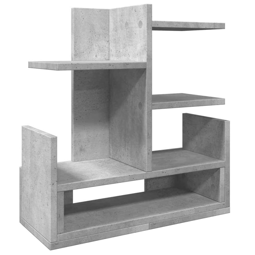 hylde til skrivebord 49x20x52,5 cm konstrueret træ betongrå