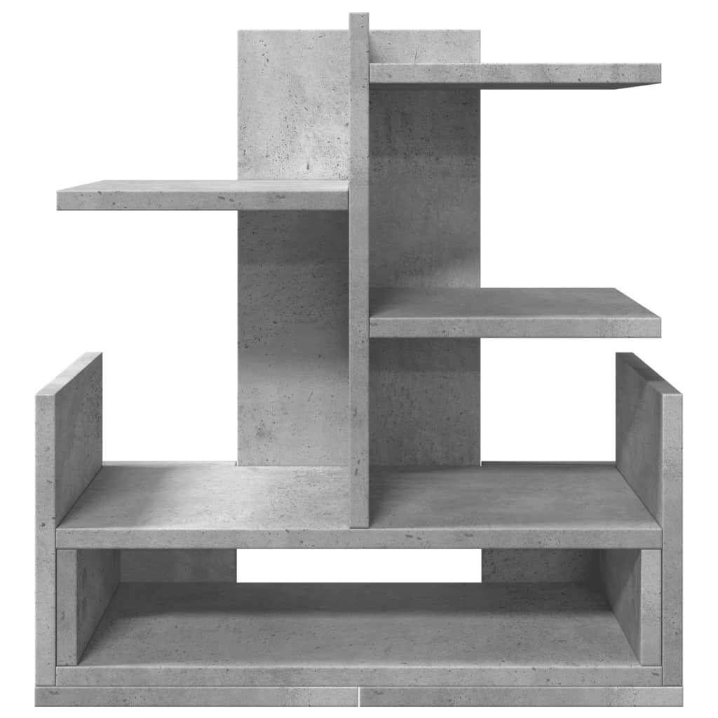 hylde til skrivebord 49x20x52,5 cm konstrueret træ betongrå