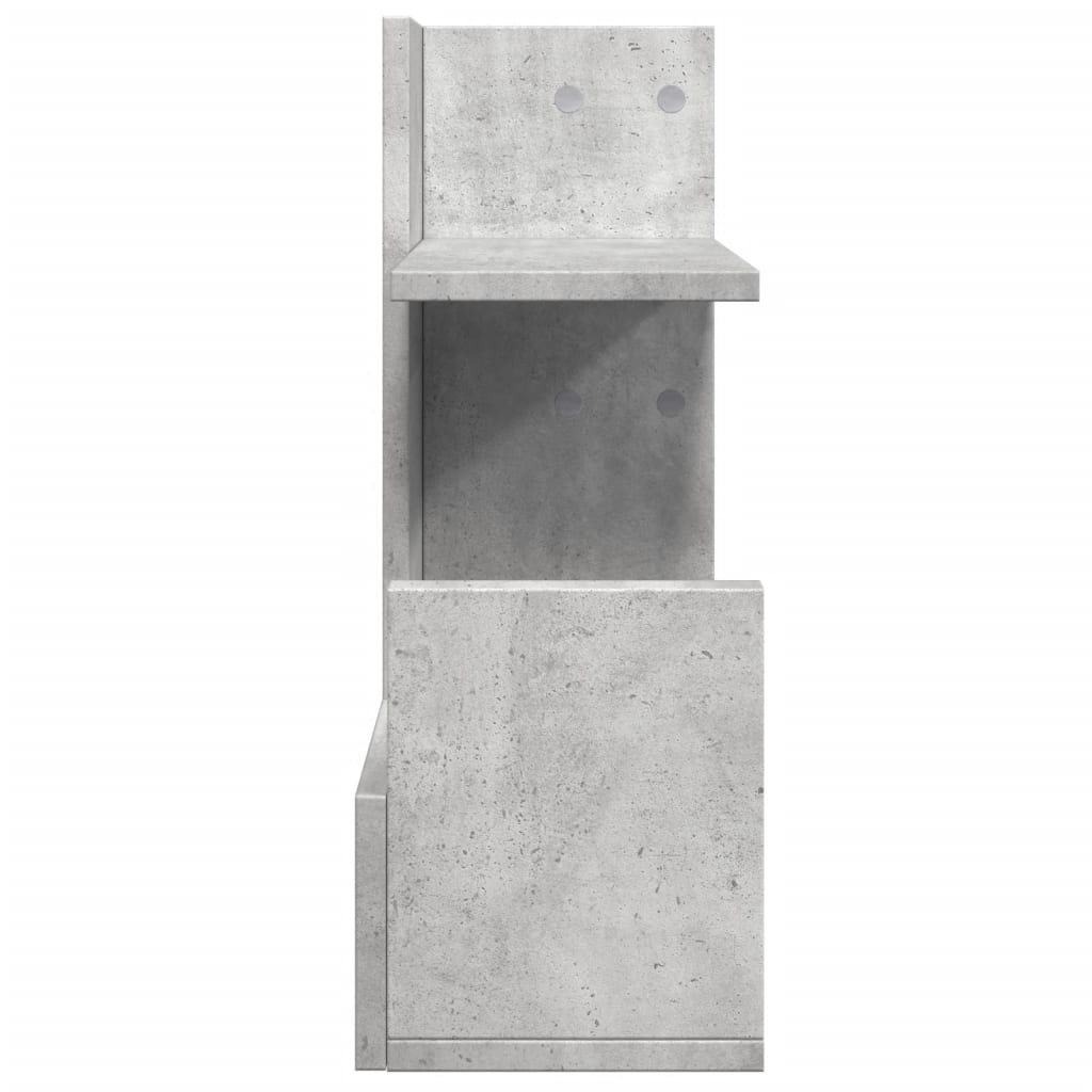 hylde til skrivebord 49x20x52,5 cm konstrueret træ betongrå