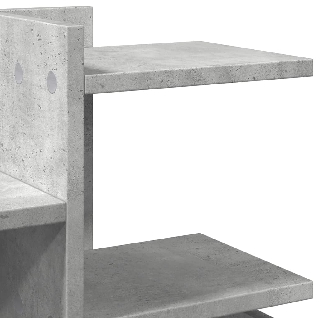 hylde til skrivebord 49x20x52,5 cm konstrueret træ betongrå