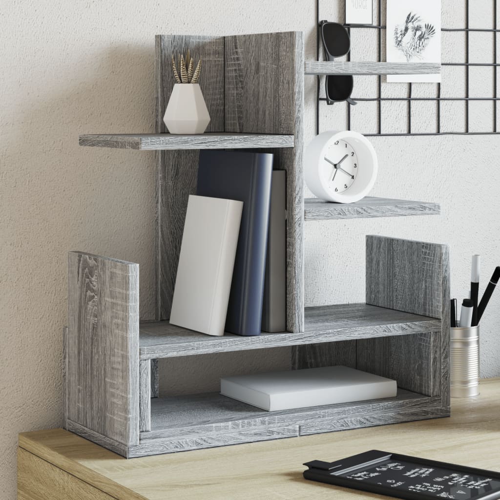 hylde til skrivebord 49x20x52,5 cm konstrueret træ grå sonoma