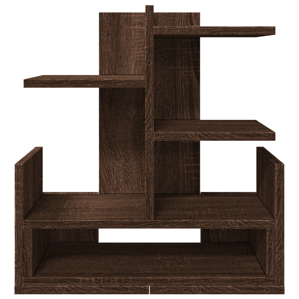 hylde til skrivebord 49x20x52,5 cm konstrueret træ brunt eg