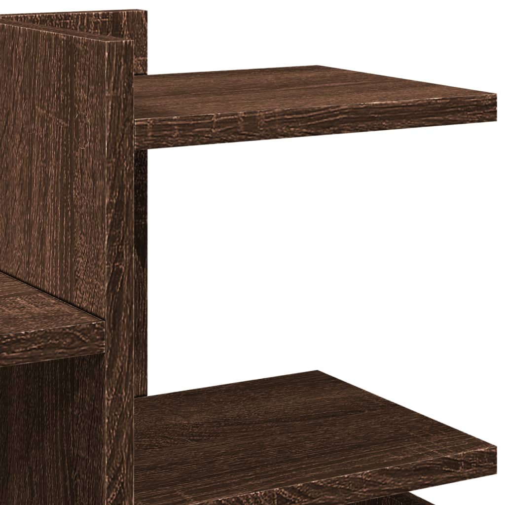 hylde til skrivebord 49x20x52,5 cm konstrueret træ brunt eg