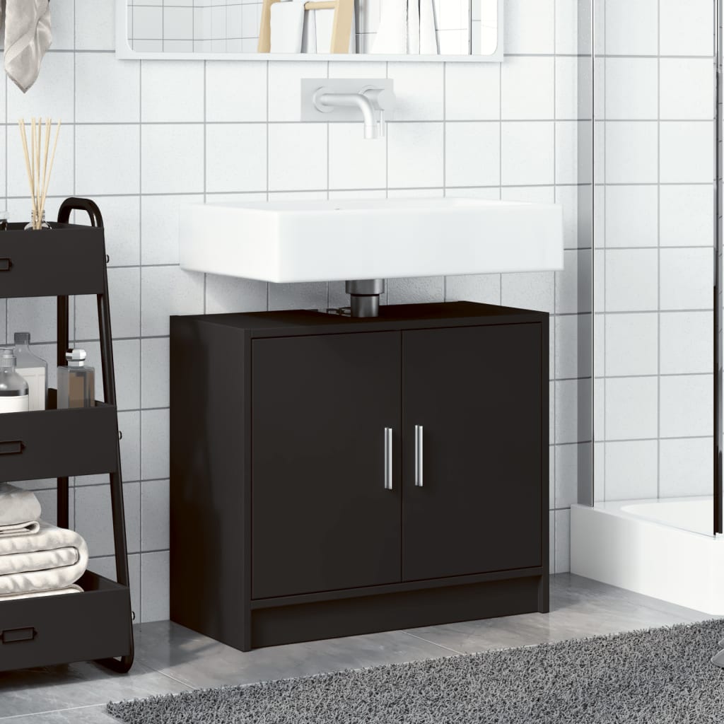 underskab til håndvask 63x29x55 cm konstrueret træ sort