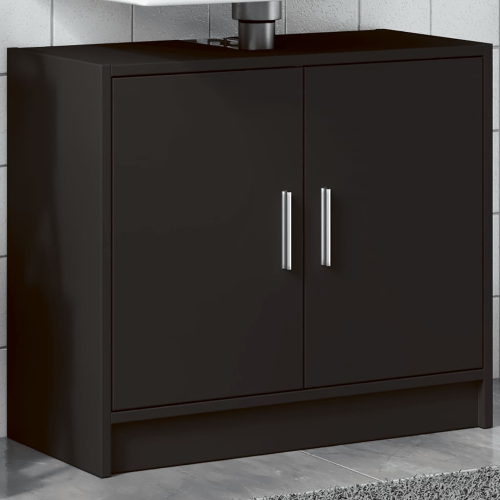 underskab til håndvask 63x29x55 cm konstrueret træ sort