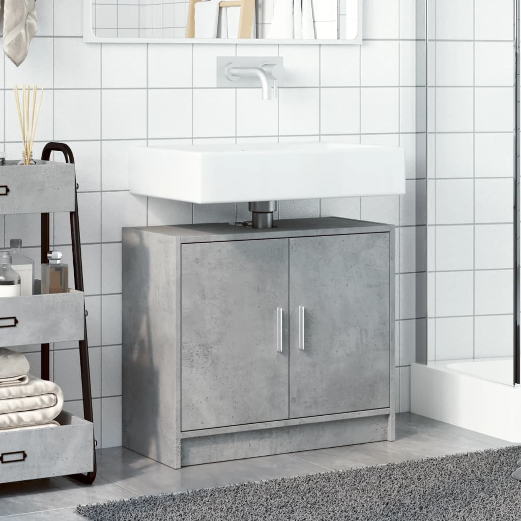 underskab til håndvask 63x29x55 cm konstrueret træ betongrå