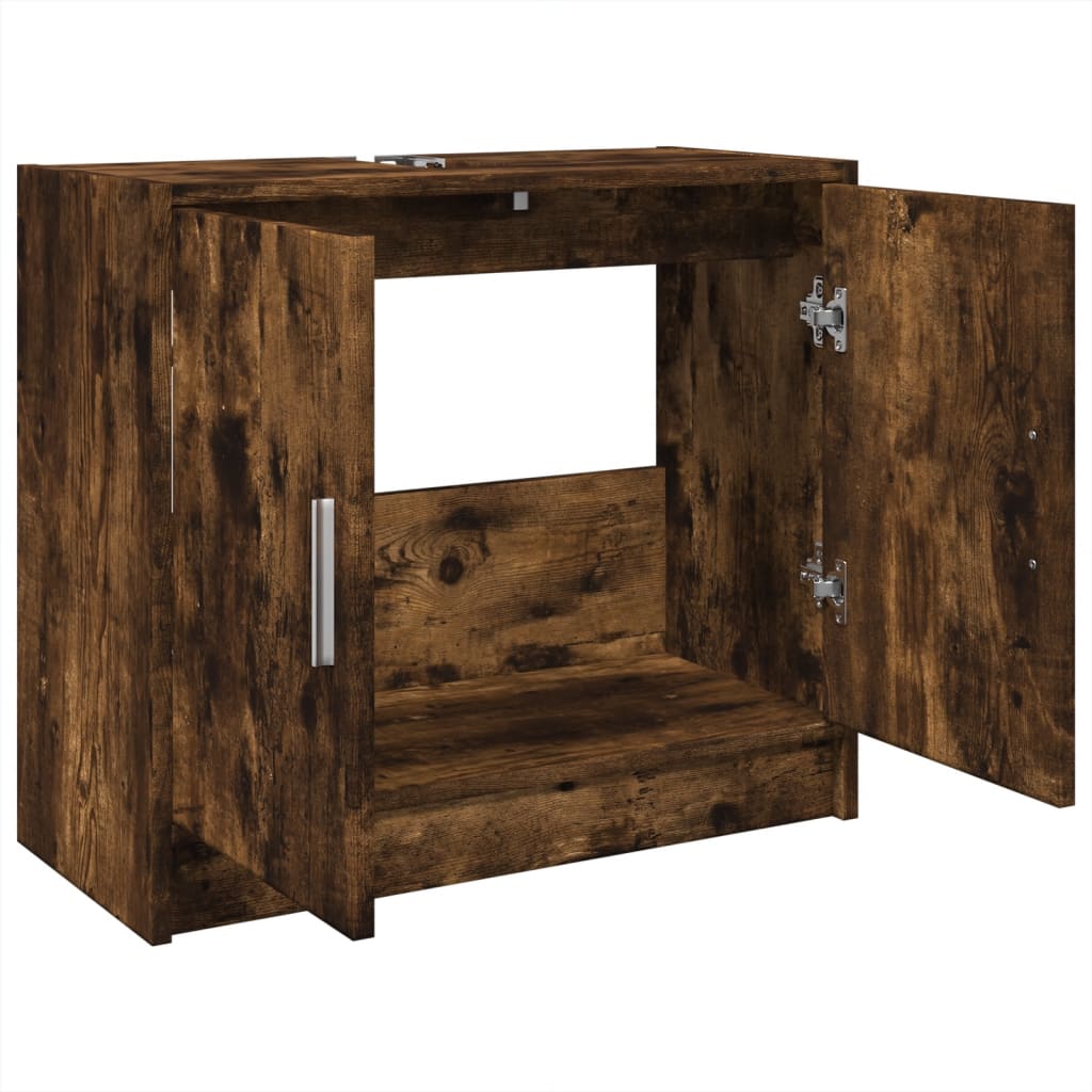 underskab til håndvask 63x29x55 cm konstrueret træ røget eg