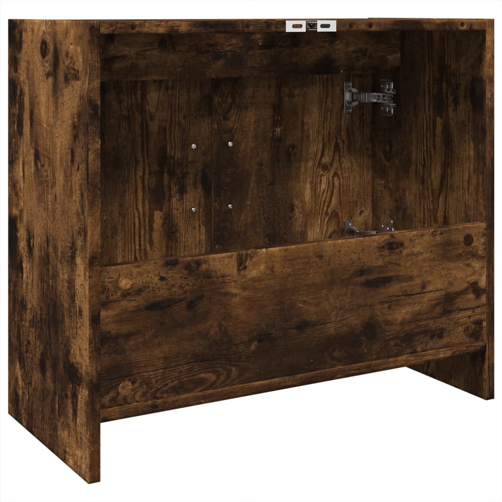 underskab til håndvask 63x29x55 cm konstrueret træ røget eg