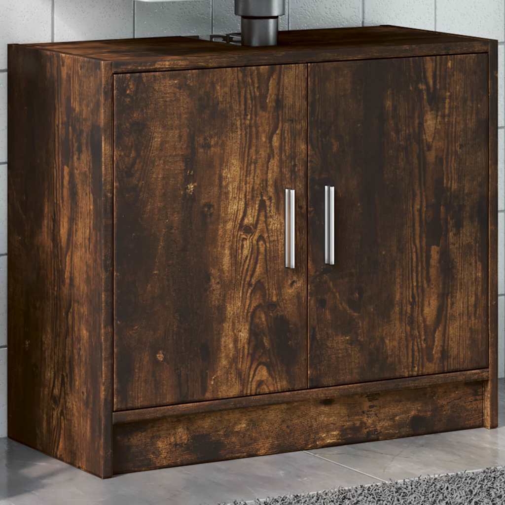 underskab til håndvask 63x29x55 cm konstrueret træ røget eg