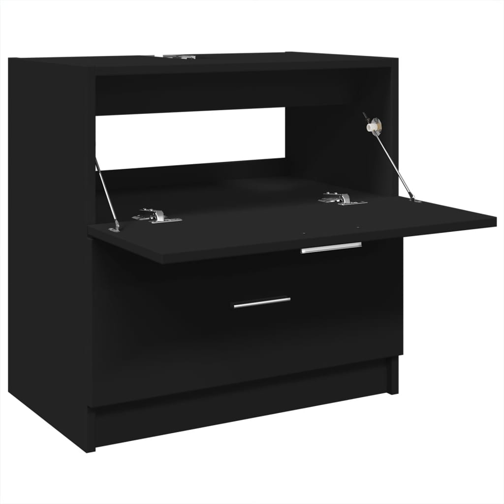 underskab til håndvask 59x37x59 cm konstrueret træ sort