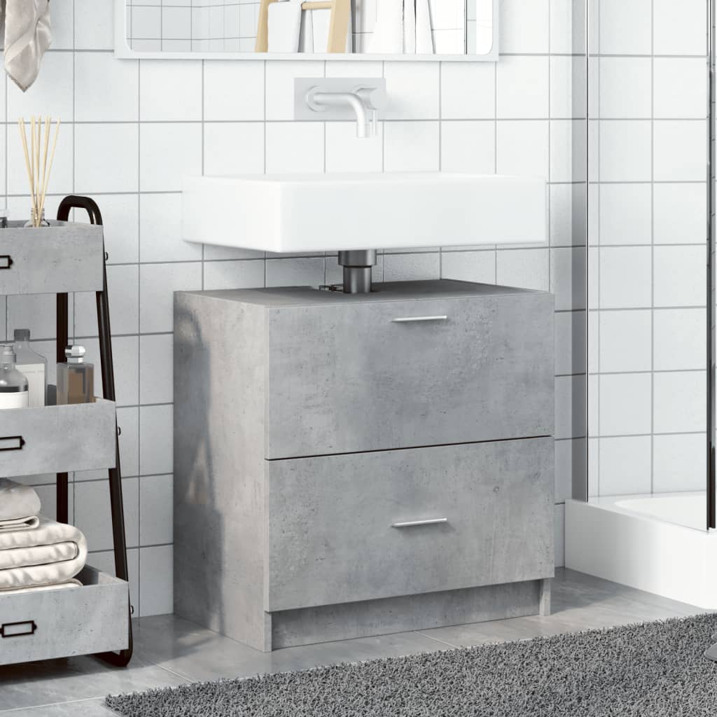 underskab til håndvask 59x37x59 cm konstrueret træ betongrå