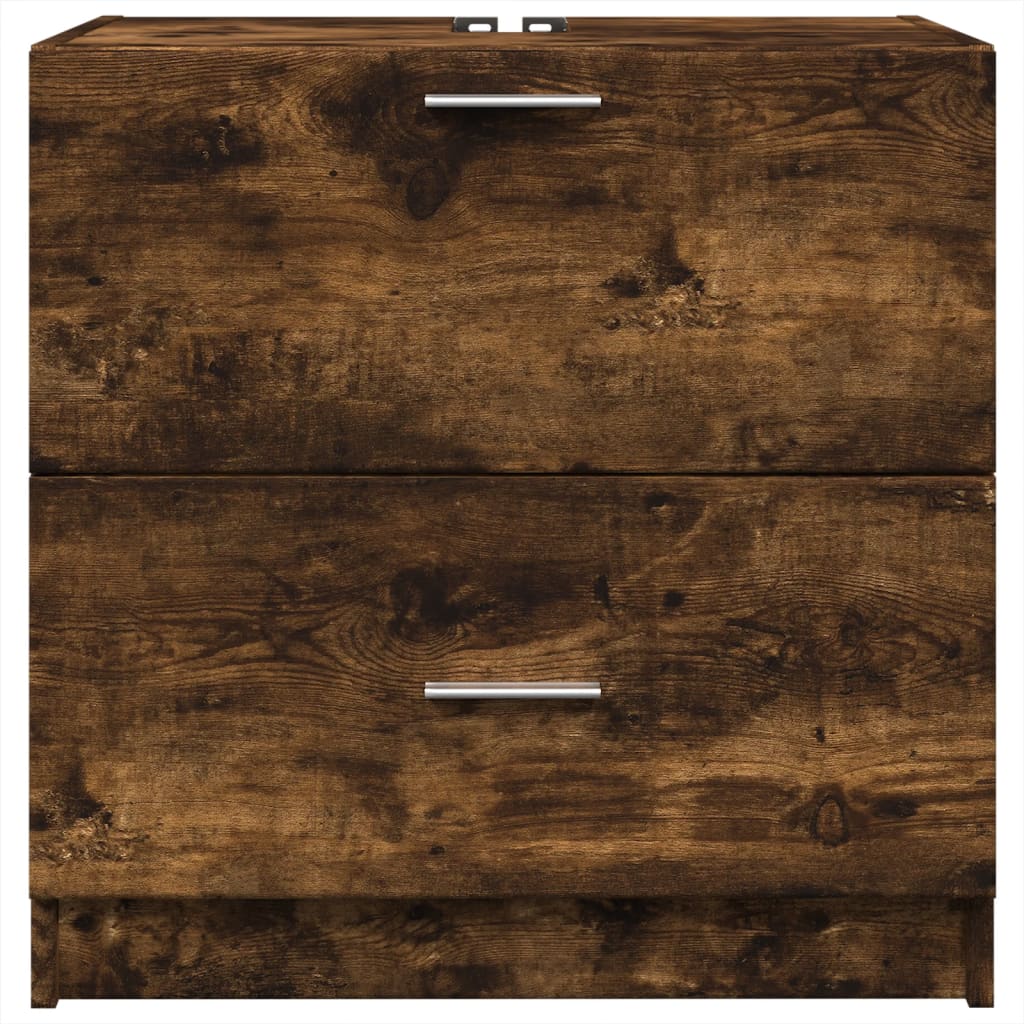 underskab til håndvask 59x37x59 cm konstrueret træ røget eg