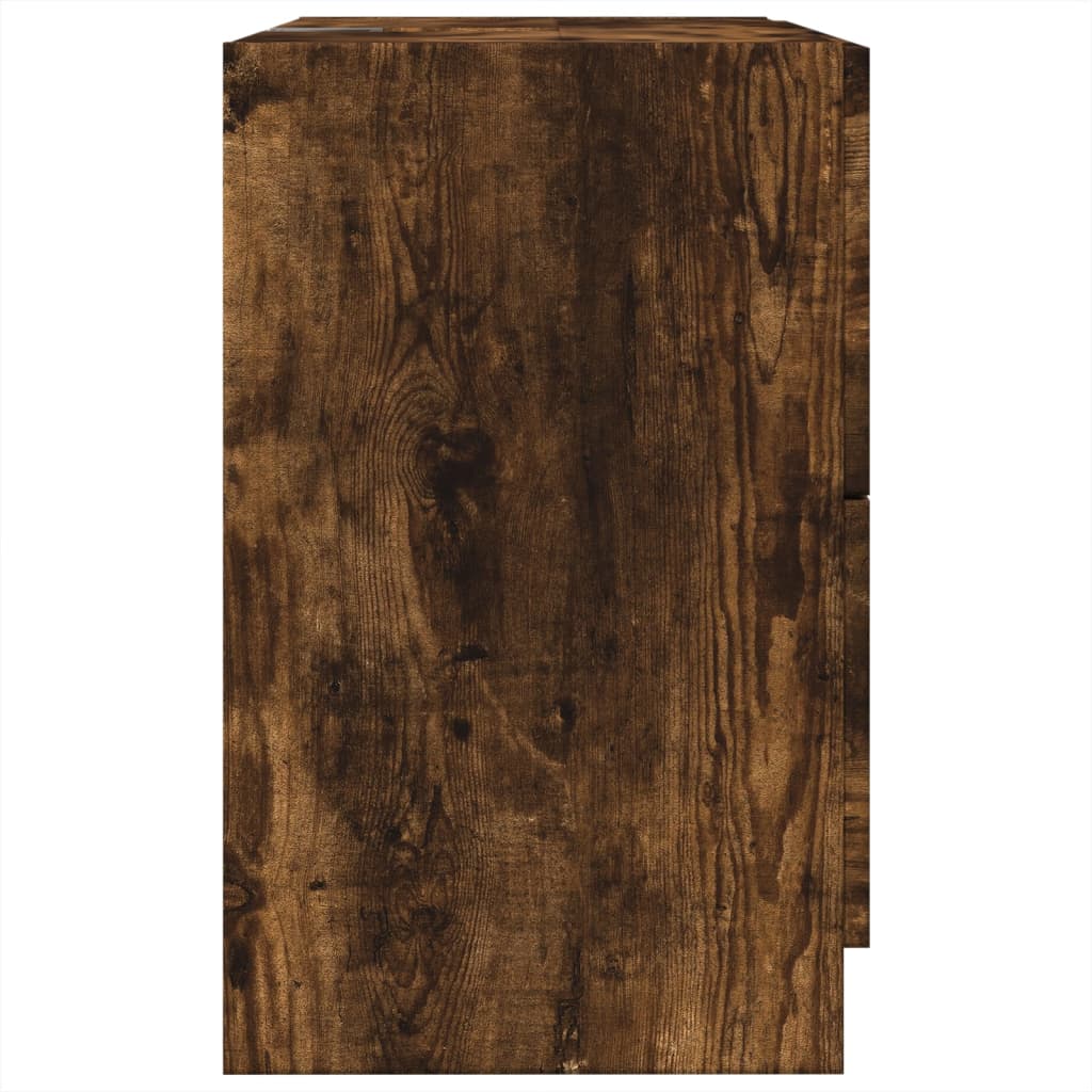 underskab til håndvask 59x37x59 cm konstrueret træ røget eg