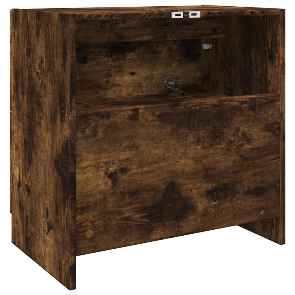 underskab til håndvask 59x37x59 cm konstrueret træ røget eg