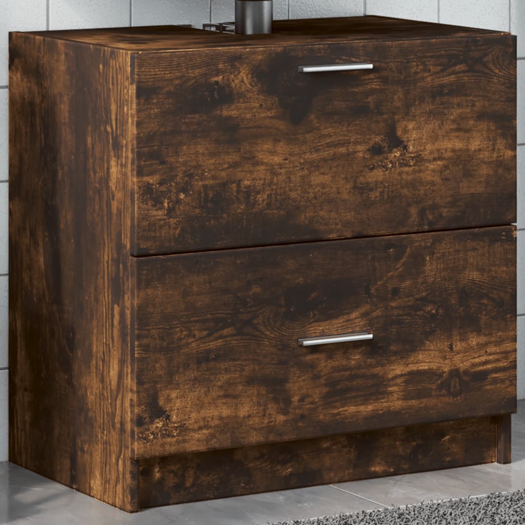 underskab til håndvask 59x37x59 cm konstrueret træ røget eg