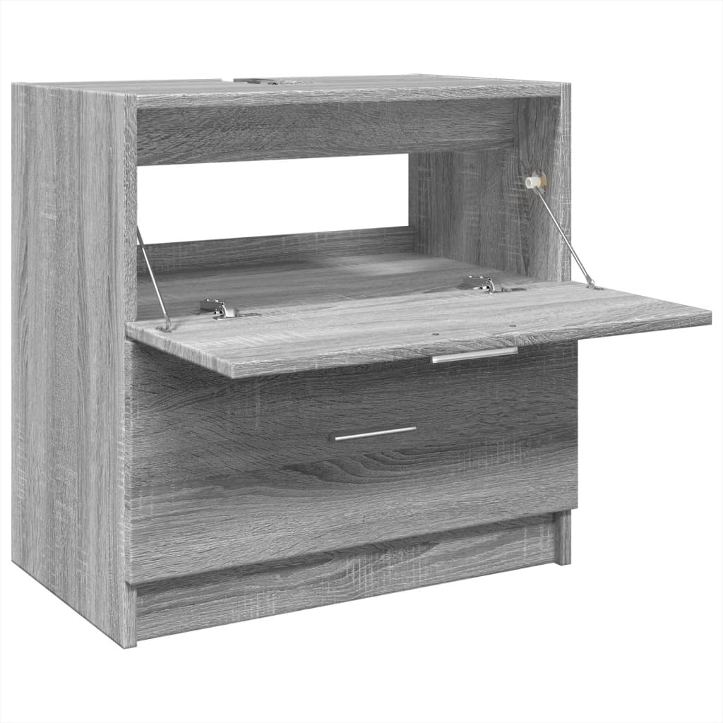 skab til håndvask 78x37x59 cm konstrueret træ grå sonoma-eg