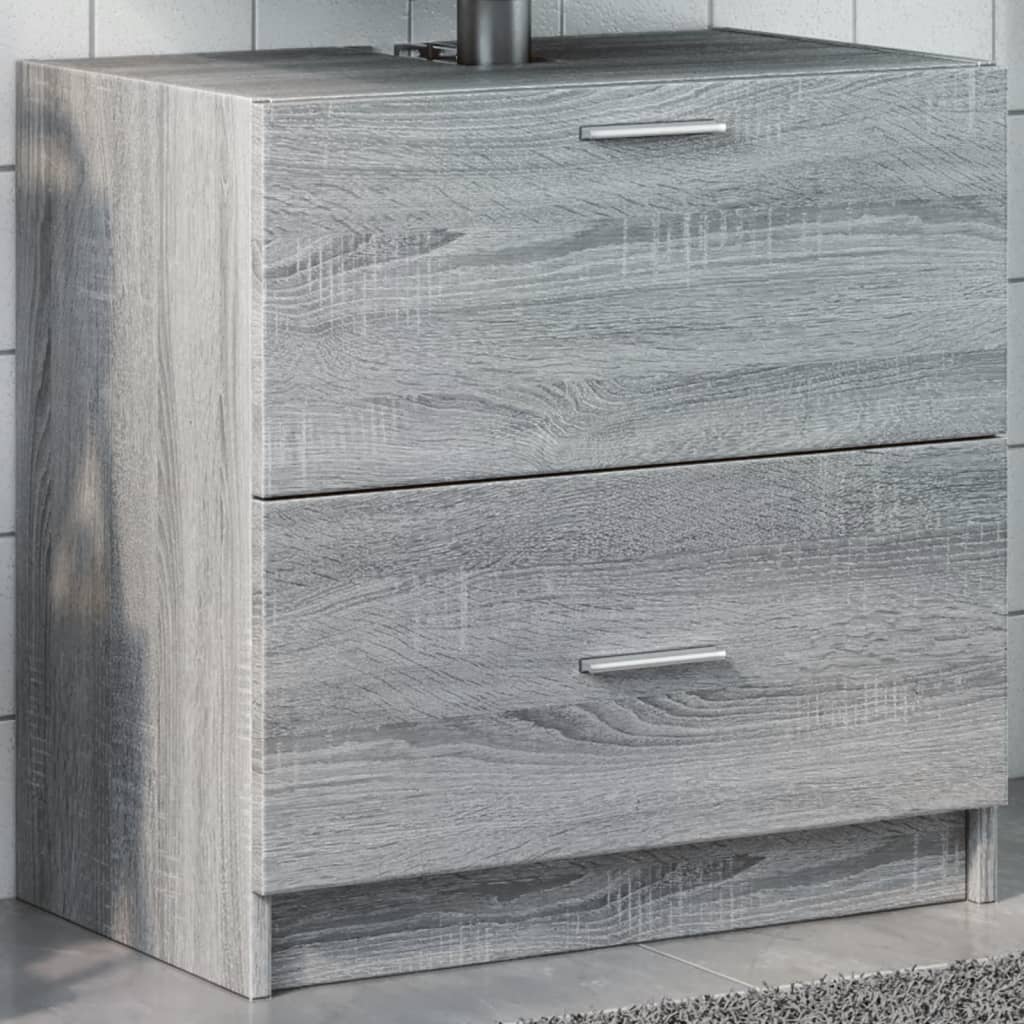 skab til håndvask 78x37x59 cm konstrueret træ grå sonoma-eg