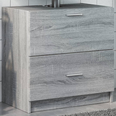 skab til håndvask 78x37x59 cm konstrueret træ grå sonoma-eg
