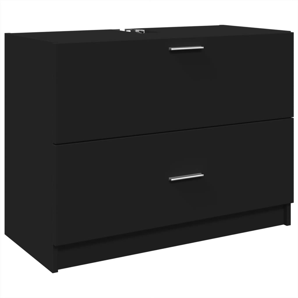 underskab til håndvask 78x37x59 cm konstrueret træ sort