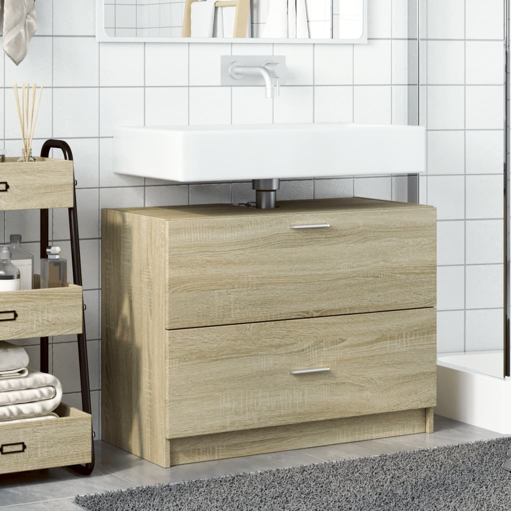 underskab til håndvask 78x37x59 cm konstrueret træ sonoma-eg