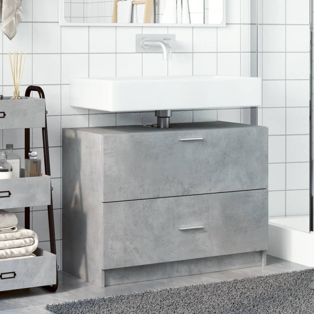 underskab til håndvask 78x37x59 cm konstrueret træ betongrå