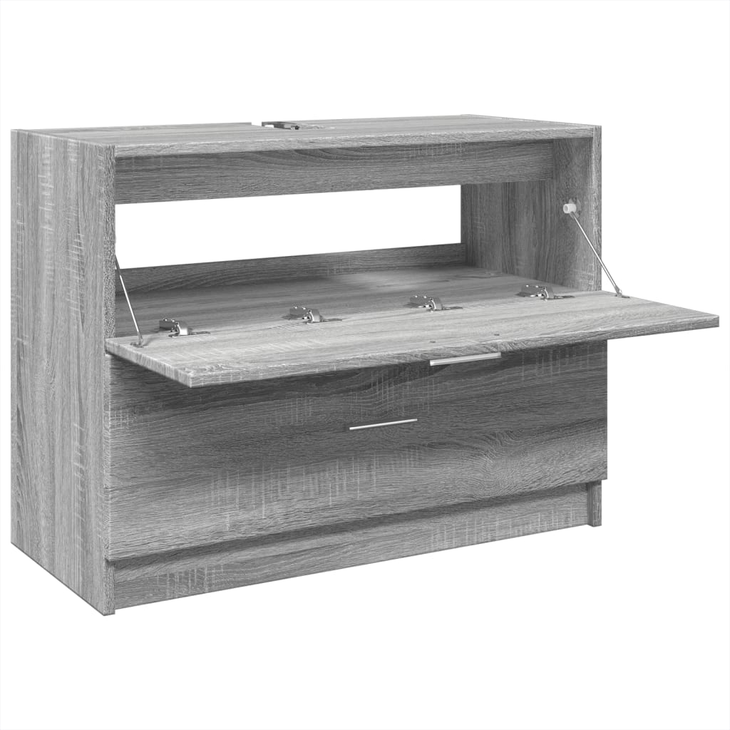 skab til håndvask 78x37x59 cm konstrueret træ grå sonoma-eg