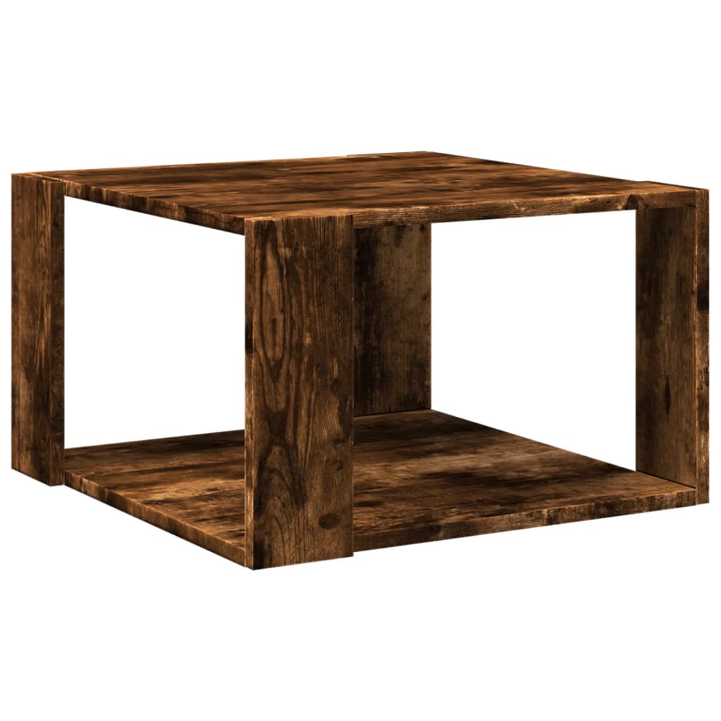 sofabord 51,5x51,5x30 cm konstrueret træ røget egetræsfarve
