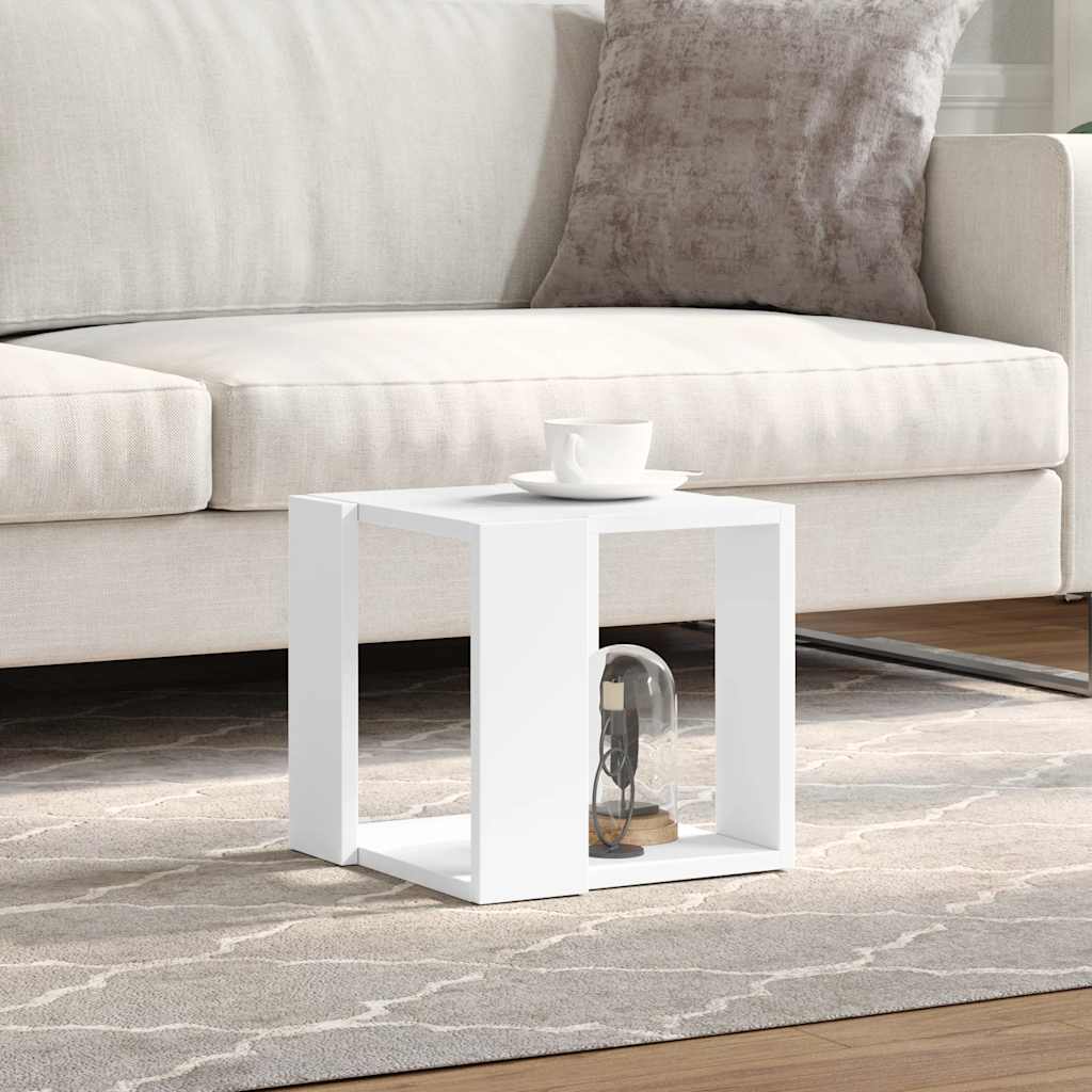 sofabord 32x32x30 cm konstrueret træ hvid