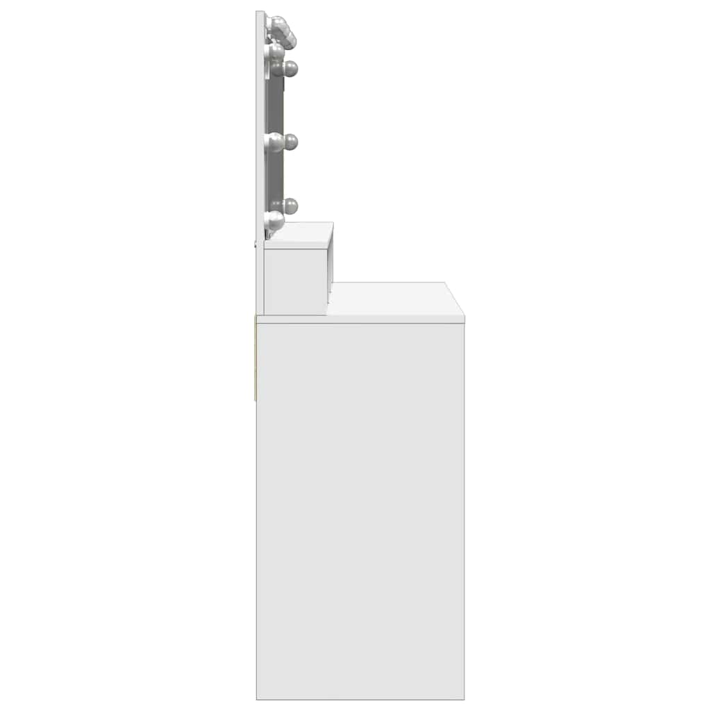 makeupbord med LED-lys 80x41x134,5 cm hvid