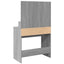 makeupbord med LED-lys 80x41x134,5 cm grå sonoma-eg