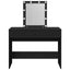 makeupbord med LED-lys 100x40x130 cm sort