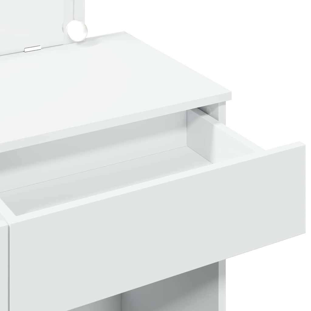 makeupbord med LED-lys 100x40x120 cm hvid