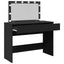 makeupbord med LED-lys 100x40x120 cm sort