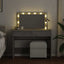 makeupbord med LED-lys 100x40x120 cm betongrå