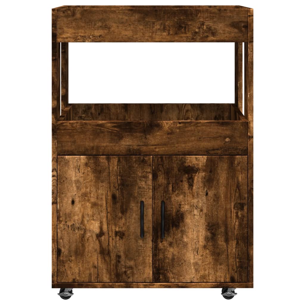 barvogn 60x39,5x89 cm konstrueret træ røget egetræsfarve