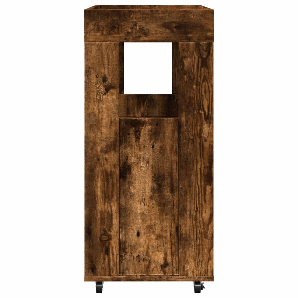 barvogn 60x39,5x89 cm konstrueret træ røget egetræsfarve