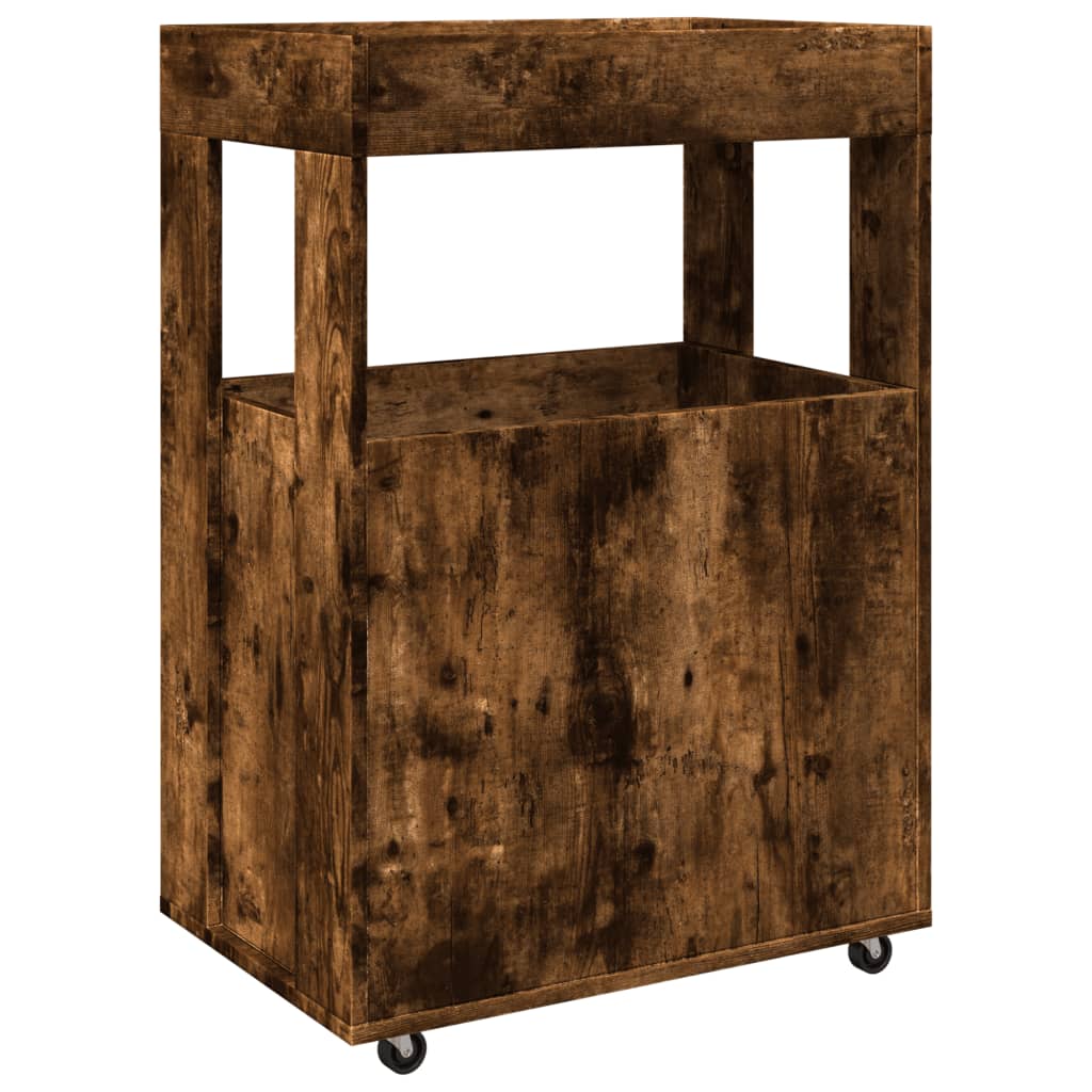 barvogn 60x39,5x89 cm konstrueret træ røget egetræsfarve