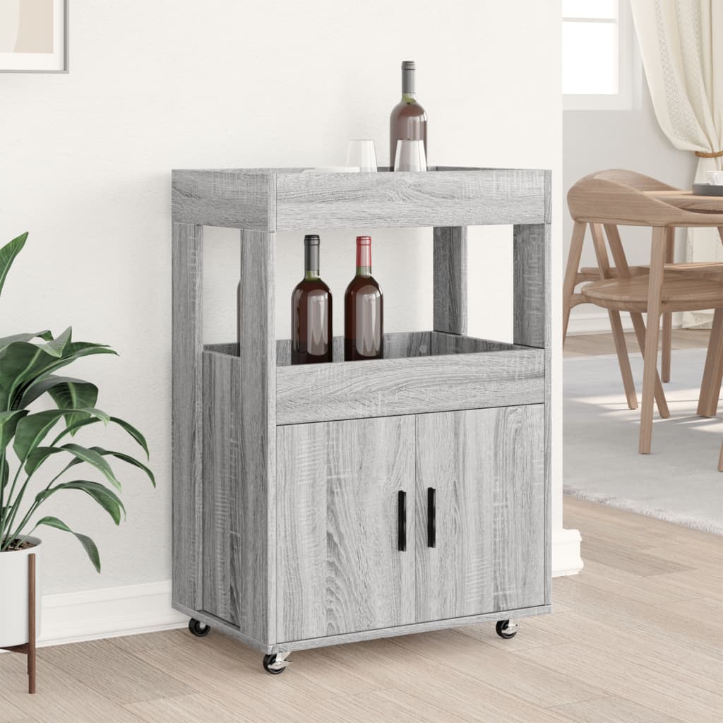barvogn 60x39,5x89 cm konstrueret træ grå sonoma-eg