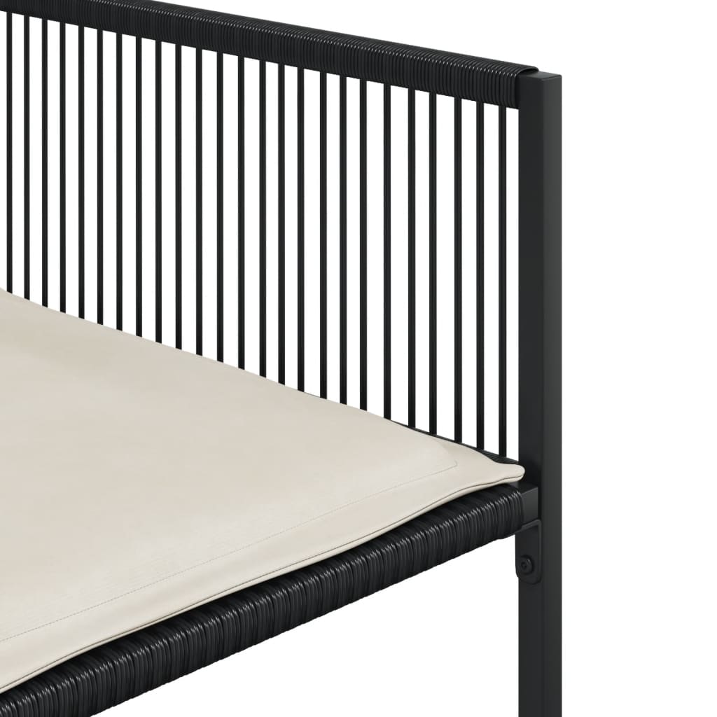 spisebordssæt til haven 5 dele med hynder polyrattan sort