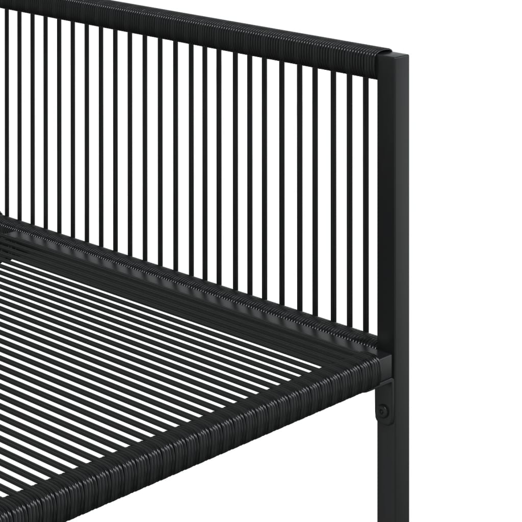 spisebordssæt til haven 5 dele polyrattan sort