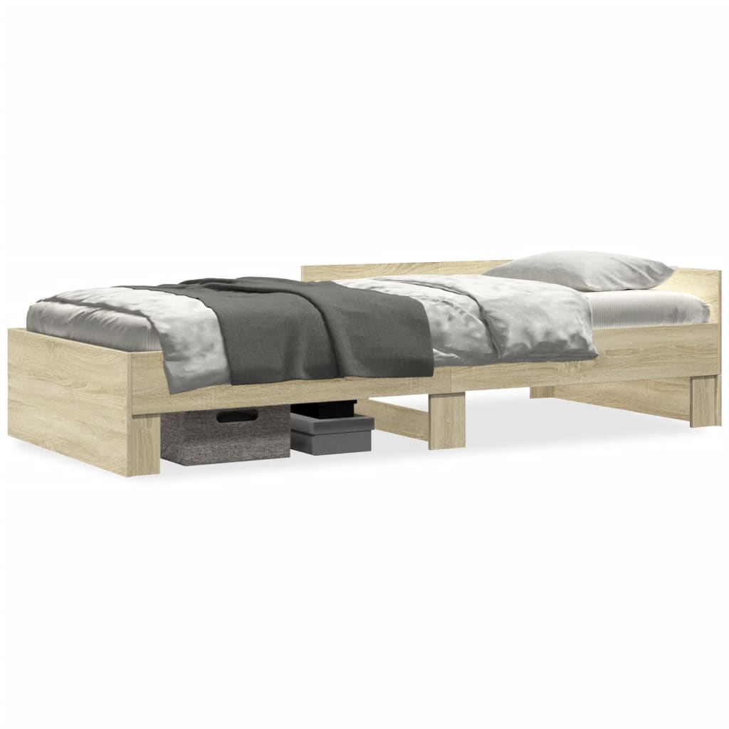 sengeramme 100x200 cm uden madras konstrueret træ sonoma-eg