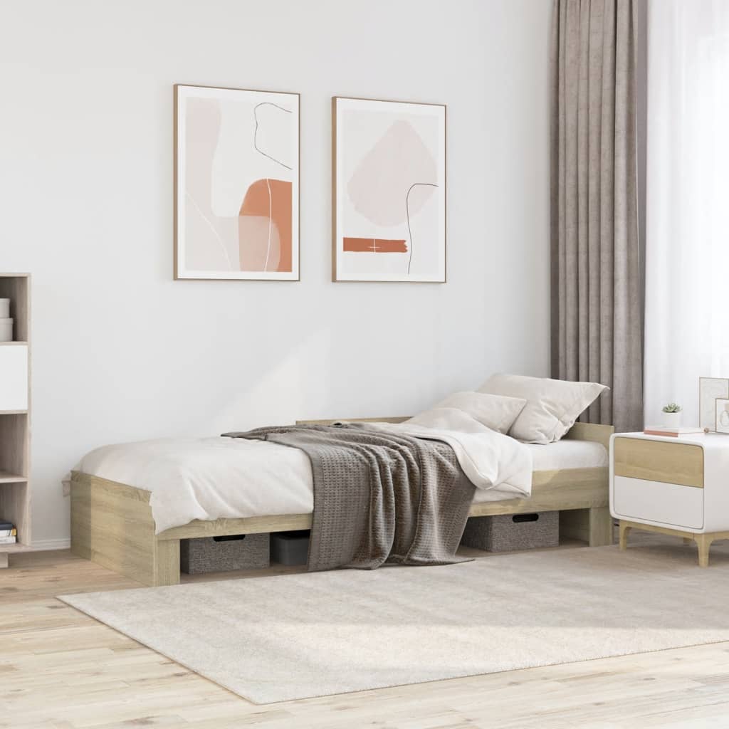 sengeramme 100x200 cm uden madras konstrueret træ sonoma-eg