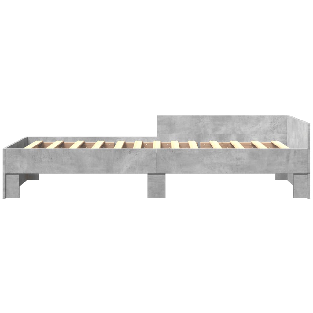 sengeramme 100x200 cm konstrueret træ betongrå