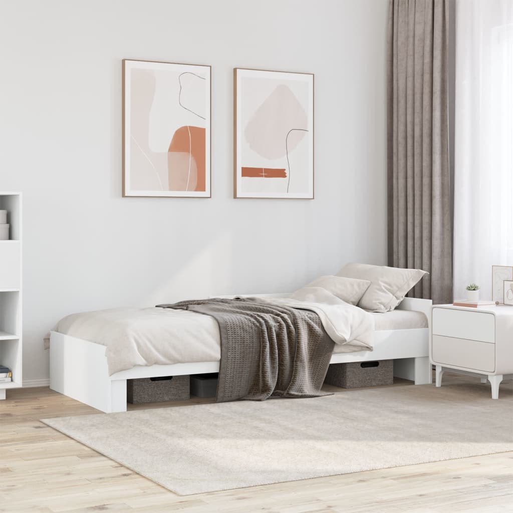 sengeramme 90x200 cm konstrueret træ hvid