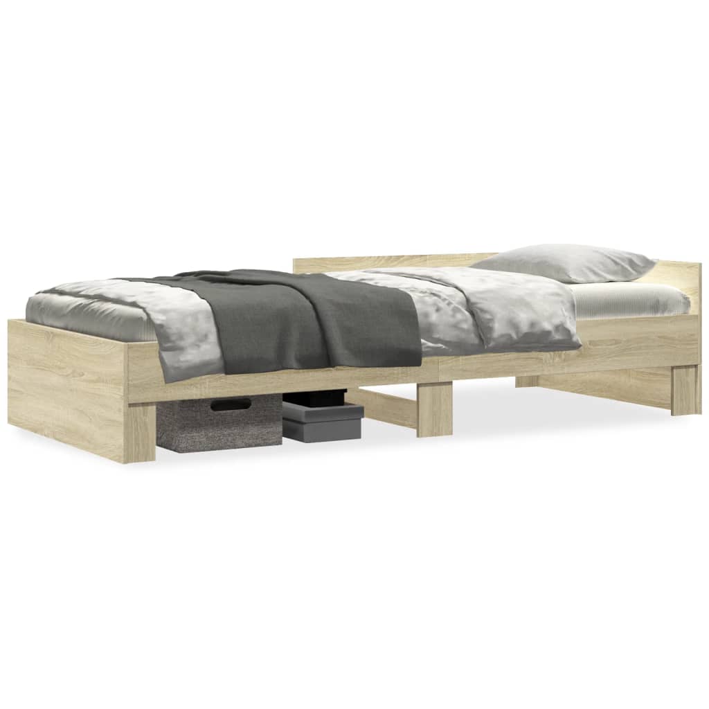sengeramme 90x200 cm uden madras konstrueret træ sonoma-eg