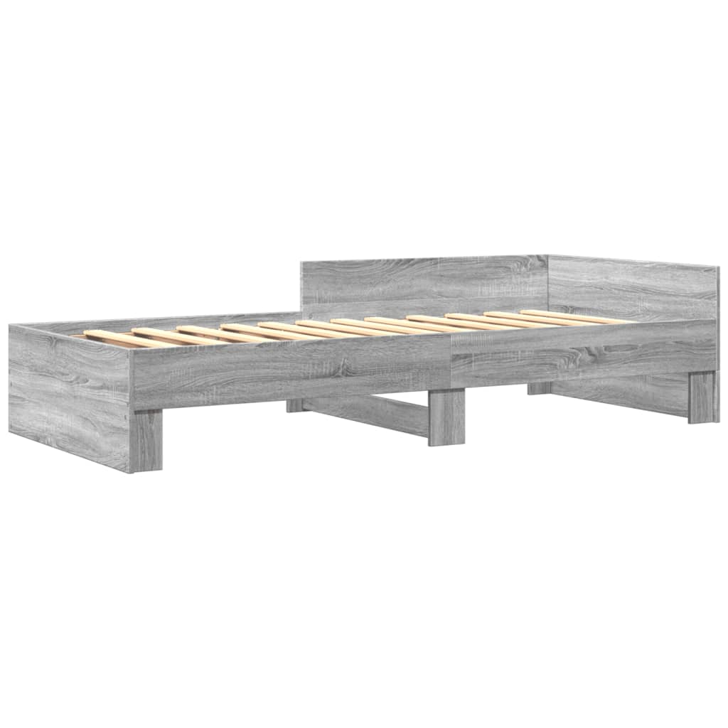 sengeramme 90x200 cm konstrueret træ grå sonoma-eg